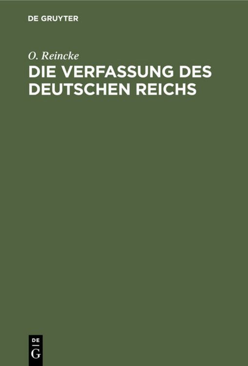 Produktbild: Die Verfassung des Deutschen Reichs