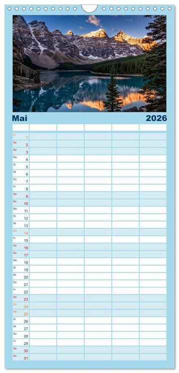 Produktbild: Familienplaner 2026 - West-Kanada mit 5 Spalten (Wandkalender, 21 x 45 cm) CALVENDO
