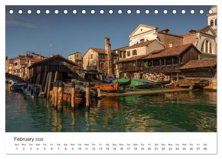 Produktbild: Romantic colors in Venice (Desk Calendar 2026 DIN A5 landscape), CALVENDO 12 Month DeskCalendar