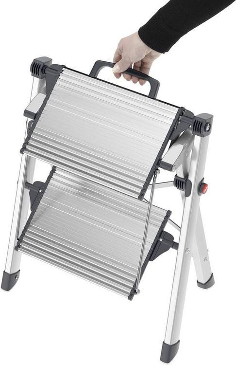 Produktbild: Hailo MK80 ComfortLine 4310-100 Aluminium Klapptritt klappbar Arbeitsh&ouml;he (max.): 2.4 m Silber, Schwarz 3.6 kg