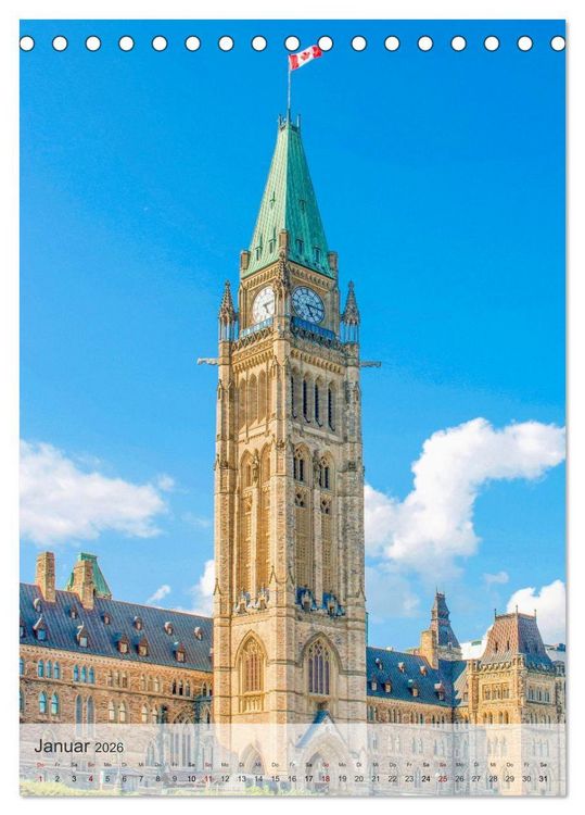 Produktbild: Ottawa - Eine Stadt mit Geschichte (Tischkalender 2026 DIN A5 hoch), CALVENDO Monatskalender