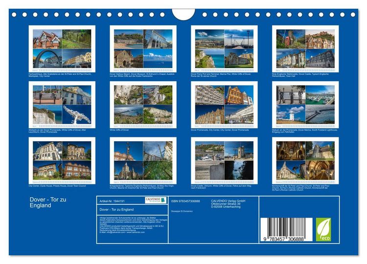 Produktbild: Dover - Tor zu England (Wandkalender 2026 DIN A4 quer), CALVENDO Monatskalender