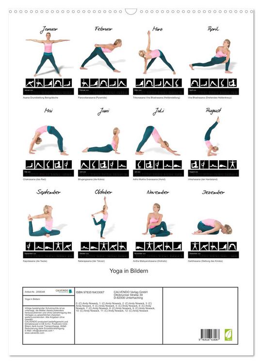 Produktbild: Yoga in Bildern (Wandkalender 2026 DIN A2 hoch), CALVENDO Monatskalender