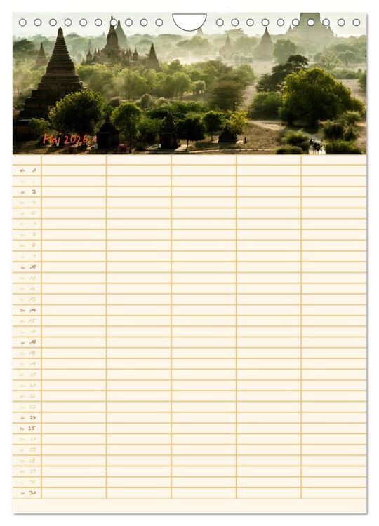 Produktbild: EXOTISCHES S&Uuml;DOSTASIEN - Familienplaner 2026 (Wandkalender 2026 DIN A4 hoch), CALVENDO Monatskalender