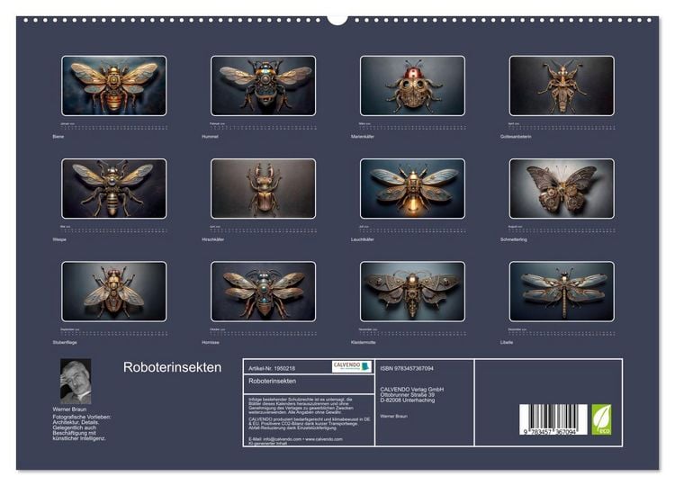 Produktbild: Roboterinsekten (hochwertiger Premium Wandkalender 2026 DIN A2 quer), Kunstdruck in Hochglanz