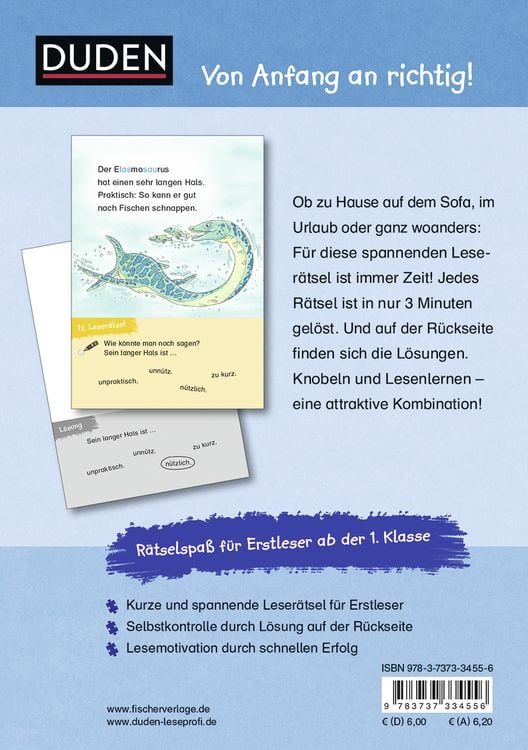 Duden Leseprofi – 3-Minuten-Leserätsel für Erstleser: Vorsicht, Dinos!