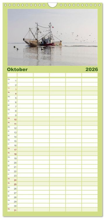 Produktbild: Familienplaner 2026 - B&uuml;sum - Urlaub an der Nordsee mit 5 Spalten (Wandkalender, 21 x 45 cm) CALVENDO