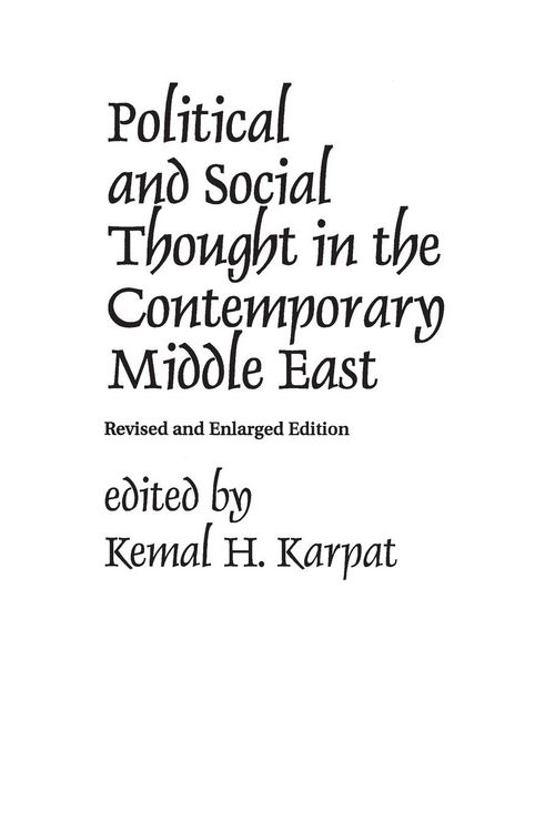 Produktbild: Political and Social Thought in the Contemporary Middle East