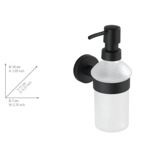 Produktbild: Seifenspender Mod. Bosio Edelstahl Black matt, Fassungsverm&ouml;gen ca. 200 ml