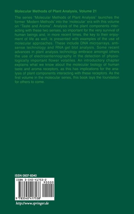 Produktbild: Analysis of Taste and Aroma