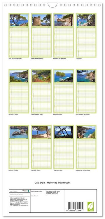 Produktbild: Familienplaner 2027 - Cala Deia - Mallorcas Traumbucht mit 5 Spalten (Wandkalender, 21 x 45 cm) CALVENDO