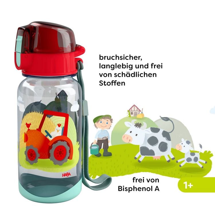 Produktbild: HABA 2012444002 - Trinkflasche Bauernhof, 400 ml, Kunststoff (Bisphenol A-frei)