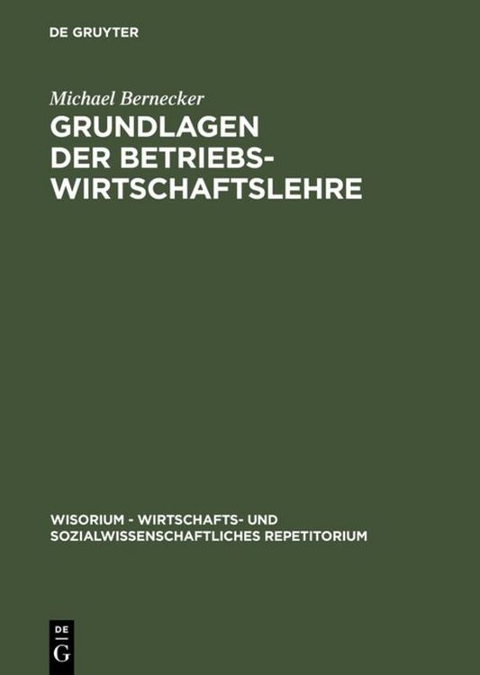 Produktbild: Grundlagen der Betriebswirtschaftslehre