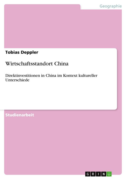 Produktbild: Wirtschaftsstandort China