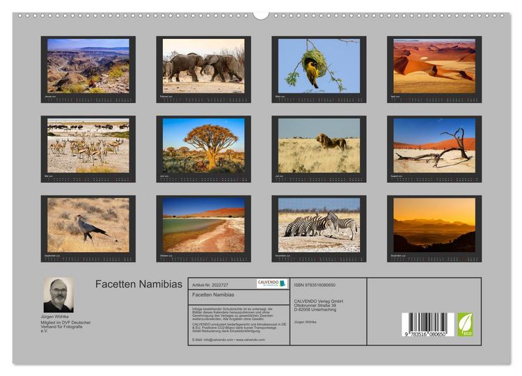 Produktbild: Facetten Namibias (hochwertiger Premium Wandkalender 2026 DIN A2 quer), Kunstdruck in Hochglanz