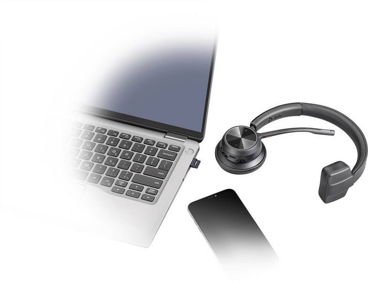 Produktbild: HP Poly VOYAGER 4310 UC On Ear Headset Bluetooth&reg; Mono Schwarz Mikrofon-Rauschunterdr&uuml;ckung, Noise Cancelling Mikrofon-Stummschaltung Telefon