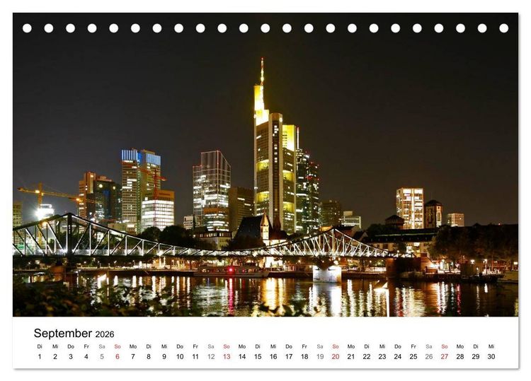 Produktbild: Frankfurt Skyline von Petrus Bodenstaff (Tischkalender 2026 DIN A5 quer), CALVENDO Monatskalender