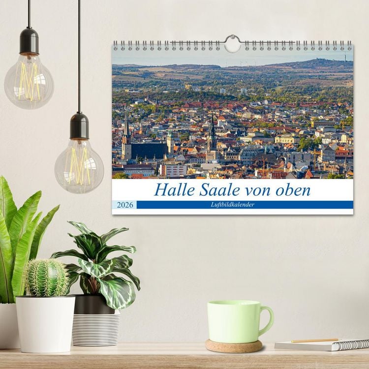 Produktbild: Halle an der Saale von oben (Wandkalender 2026 DIN A4 quer), CALVENDO Monatskalender