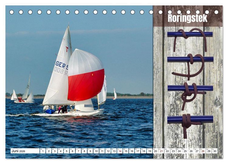 Produktbild: Schnittige Jollen - wichtige Knoten (Tischkalender 2026 DIN A5 quer), CALVENDO Monatskalender