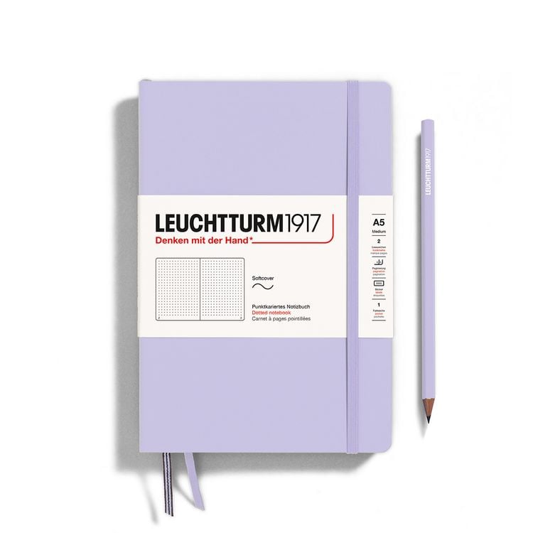 Produktbild: LEUCHTTURM1917 Notizbuch Medium (A5), Softcover, 123 nummerierte Seiten, Lilac, dotted