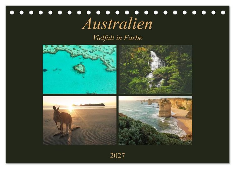 Produktbild: Australien - Farbige Vielfalt (Tischkalender 2027 DIN A5 quer), CALVENDO Monatskalender