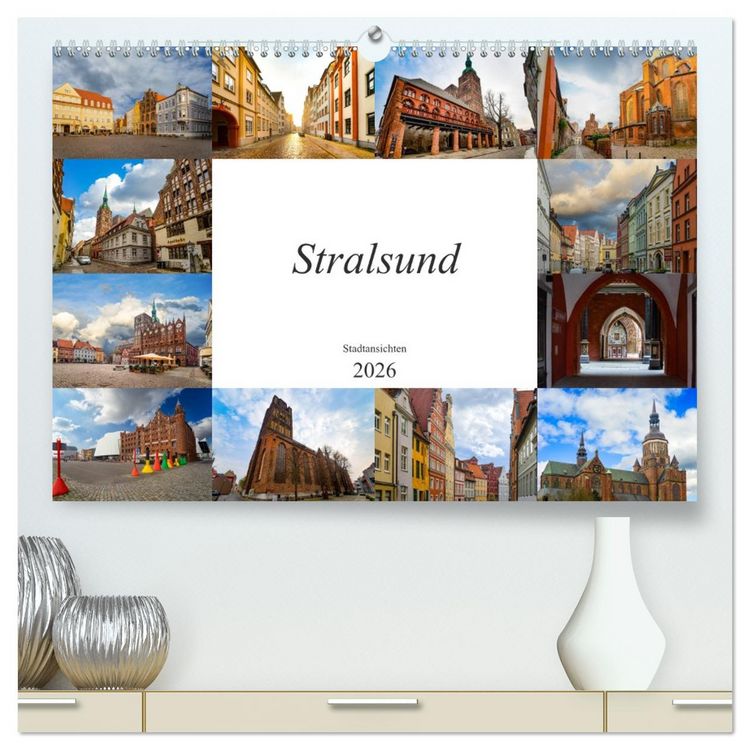 Produktbild: Stralsund Stadtansichten (hochwertiger Premium Wandkalender 2026 DIN A2 quer), Kunstdruck in Hochglanz