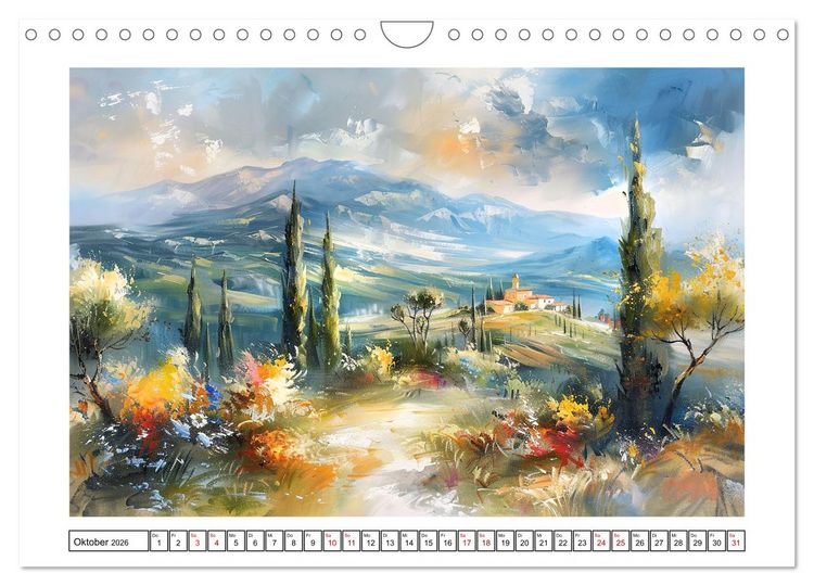 Produktbild: Toskana bis Provence (Wandkalender 2026 DIN A4 quer), CALVENDO Monatskalender