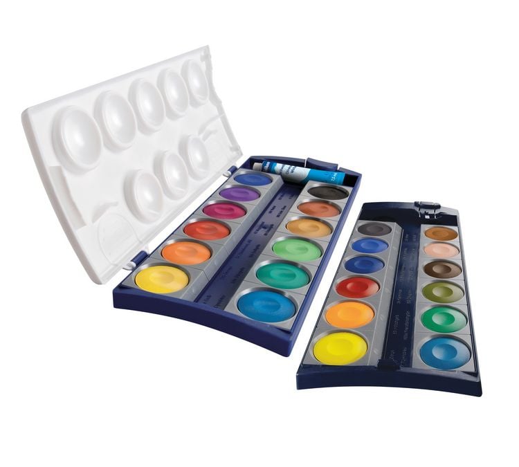Produktbild: Pelikan Deckfarbkasten K24, 24 Farben und 1 Tube Deckwei&szlig;