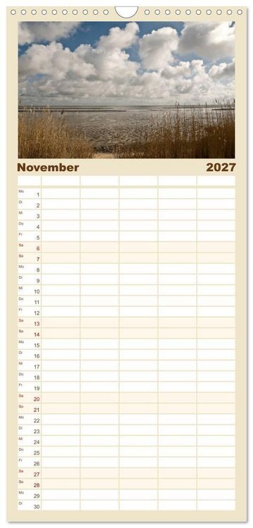 Produktbild: Familienplaner 2027 - Sylt-Momente mit 5 Spalten (Wandkalender, 21 x 45 cm) CALVENDO