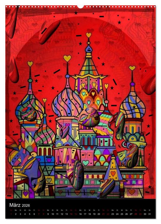 Produktbild: Die verr&uuml;ckte Welt der Popart von Nico Bielow (hochwertiger Premium Wandkalender 2026 DIN A2 hoch), Kunstdruck in Hochglanz