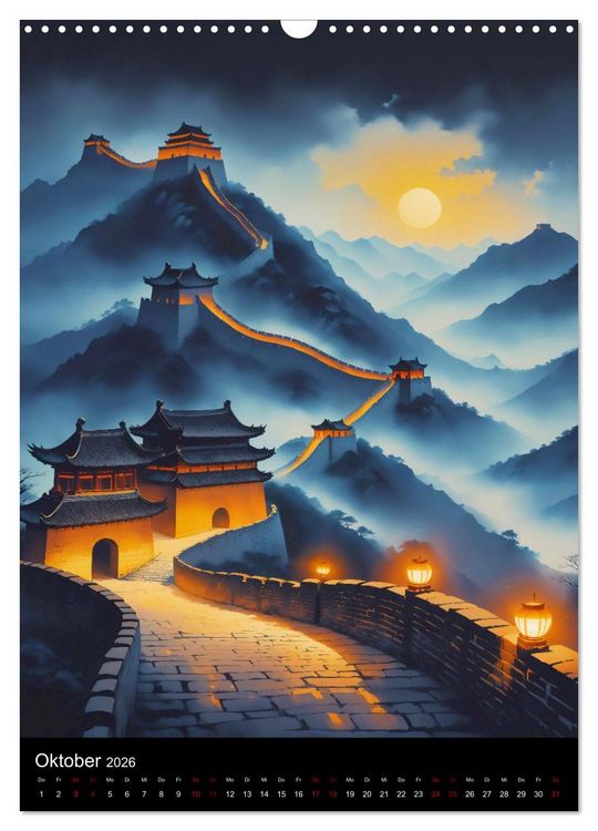 Produktbild: Asiatische Inspiration Fern&ouml;stlicher Art - Dunkle Werke (Wandkalender 2026 DIN A3 hoch), CALVENDO Monatskalender