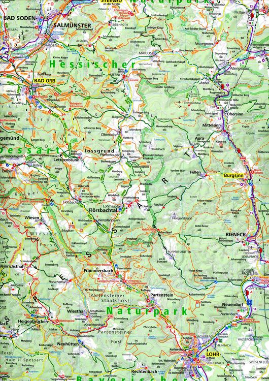 Produktbild: KOMPASS Gro&szlig;raum-Radtourenkarte 3710 Bayern Nord, Baden-W&uuml;rt