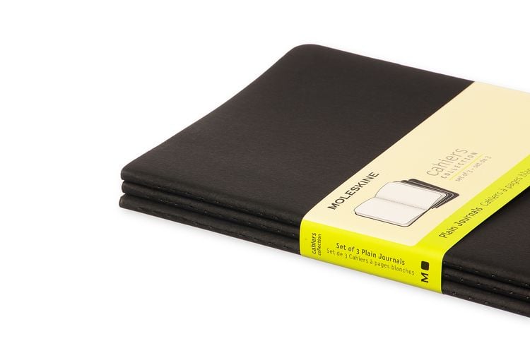 Produktbild: Moleskine Cahier, L/A5, 3er Set, Blanko, Kartoneinband, Schwarz