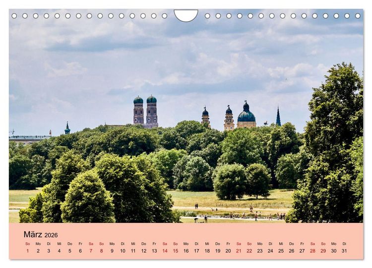 Produktbild: M&uuml;nchen - Unterwegs in der bayrischen Landeshauptstadt (Wandkalender 2026 DIN A4 quer), CALVENDO Monatskalender
