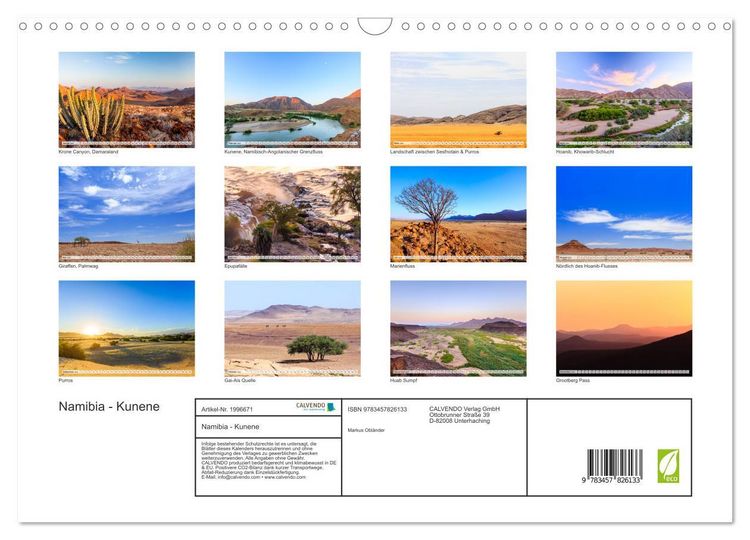 Produktbild: Namibia - Kunene (Wandkalender 2026 DIN A3 quer), CALVENDO Monatskalender
