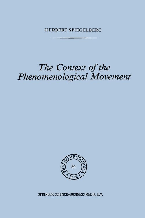 Produktbild: The Context of the Phenomenological Movement