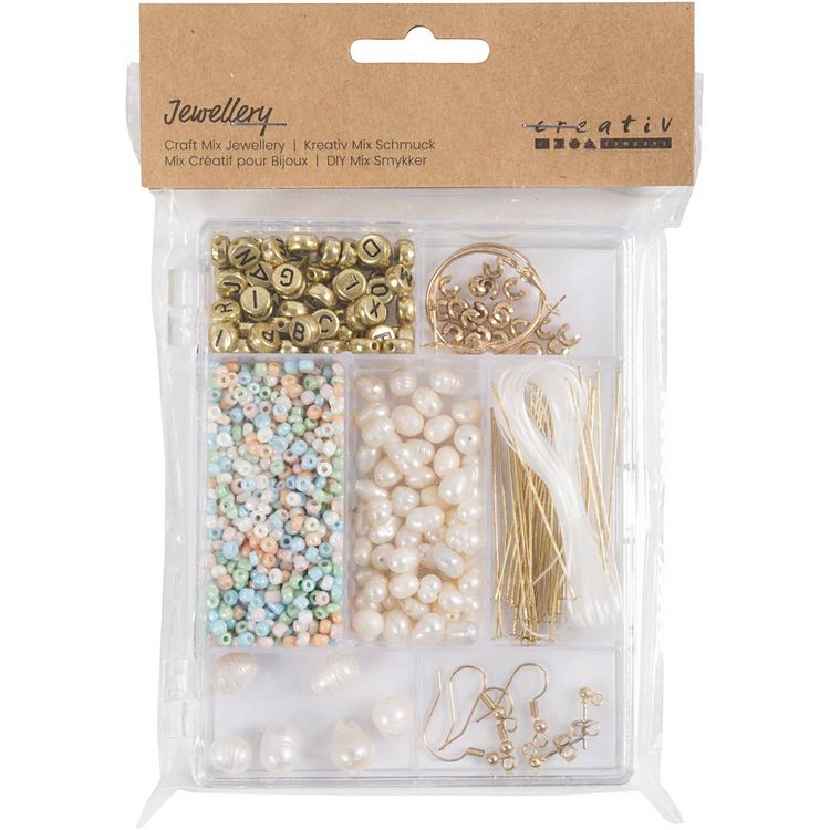 Produktbild: Creativ Company DIY Sets Beads Kreativ Mix Schmuck, sanfte, dezente Farben, S&uuml;&szlig;wasserperlen, Kreativ Box