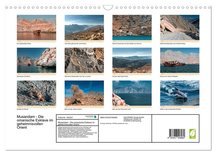 Produktbild: Musandam - Die omanische Exklave im geheimnisvollen Orient (Wandkalender 2026 DIN A3 quer), CALVENDO Monatskalender