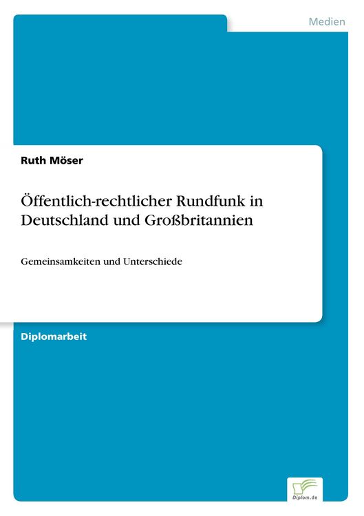 Produktbild: &Ouml;ffentlich-rechtlicher Rundfunk in Deutschland und Gro&szlig;britannien