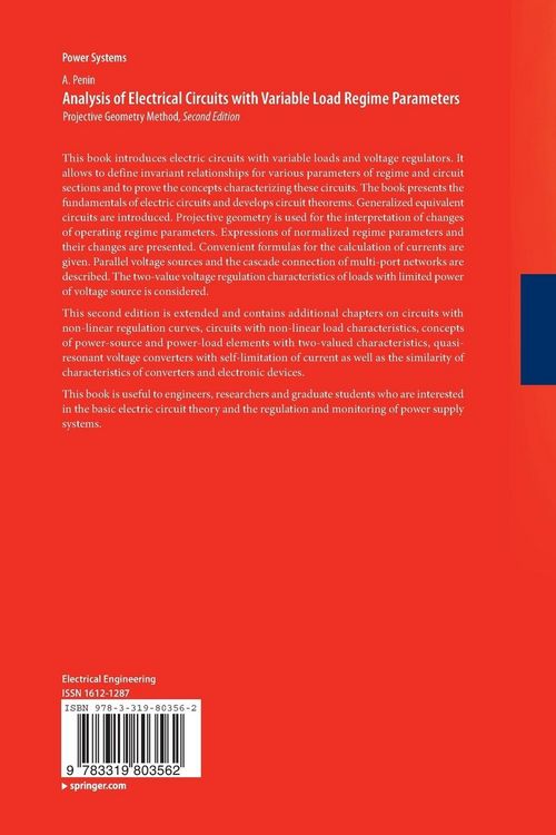 Produktbild: Analysis of Electrical Circuits with Variable Load Regime Parameters