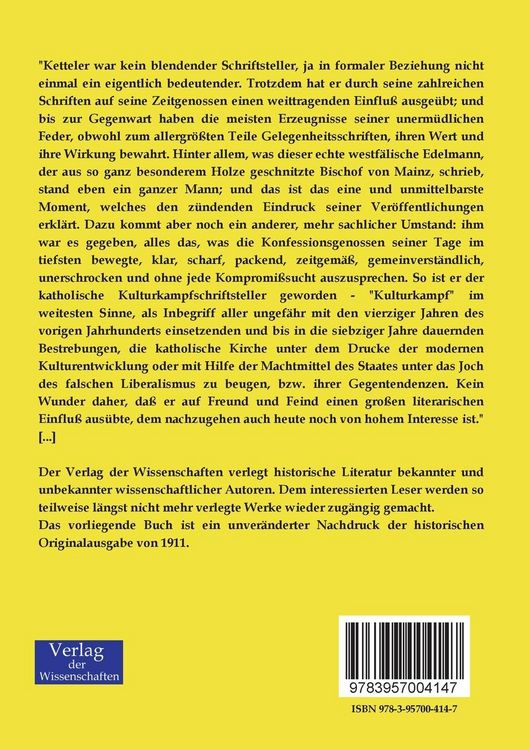 Produktbild: Wilhelm Emmanuel von Kettelers Schriften