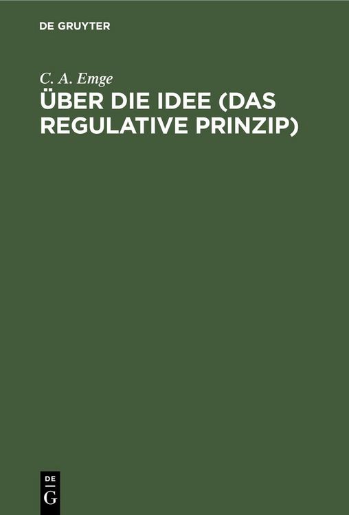 Produktbild: &Uuml;ber die Idee (Das regulative Prinzip)