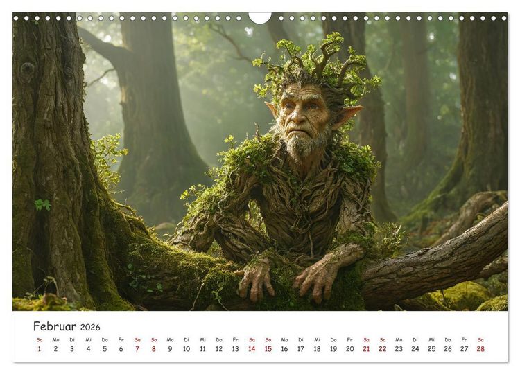 Produktbild: Keltische Legenden - Die kleinen Wesen der Natur (Wandkalender 2026 DIN A3 quer), CALVENDO Monatskalender