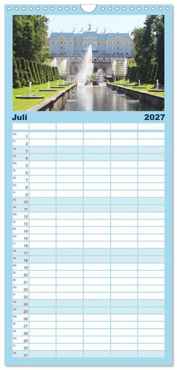 Produktbild: Familienplaner 2027 - 7 Kontinente - Weltweit durch das Jahr mit 5 Spalten (Wandkalender, 21 x 45 cm) CALVENDO