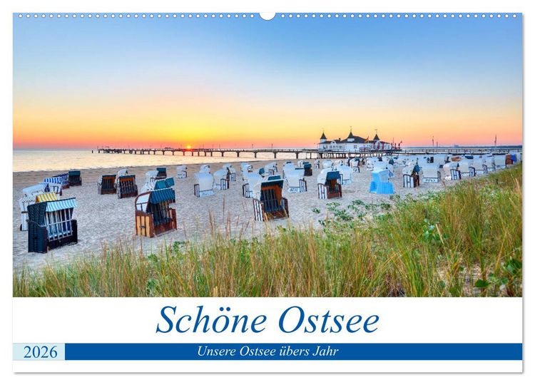 Produktbild: Sch&ouml;ne Ostsee - Impressionen &uuml;bers Jahr (Wandkalender 2026 DIN A2 quer), CALVENDO Monatskalender