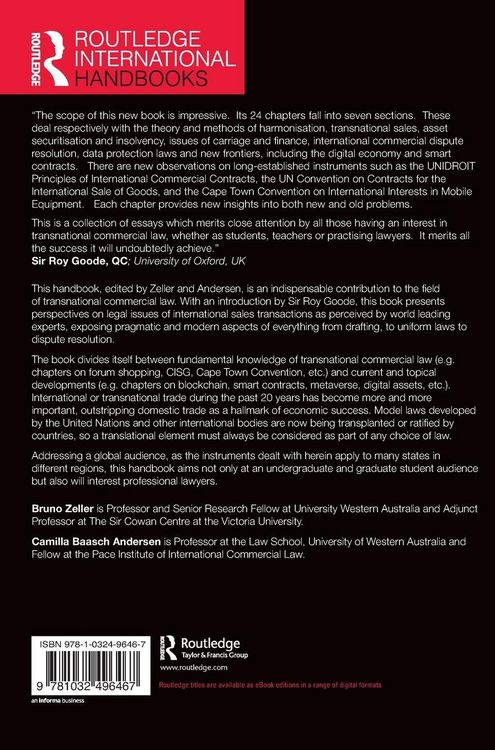 Produktbild: Routledge Handbook on Transnational Commercial Law
