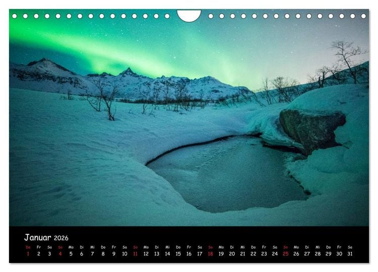 Produktbild: Nordlichtkalender (Wandkalender 2026 DIN A4 quer), CALVENDO Monatskalender