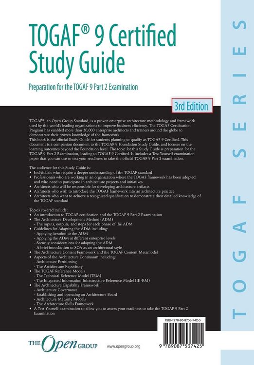 Produktbild: TOGAF&reg; 9 Certified Study Guide - 3rd Edition