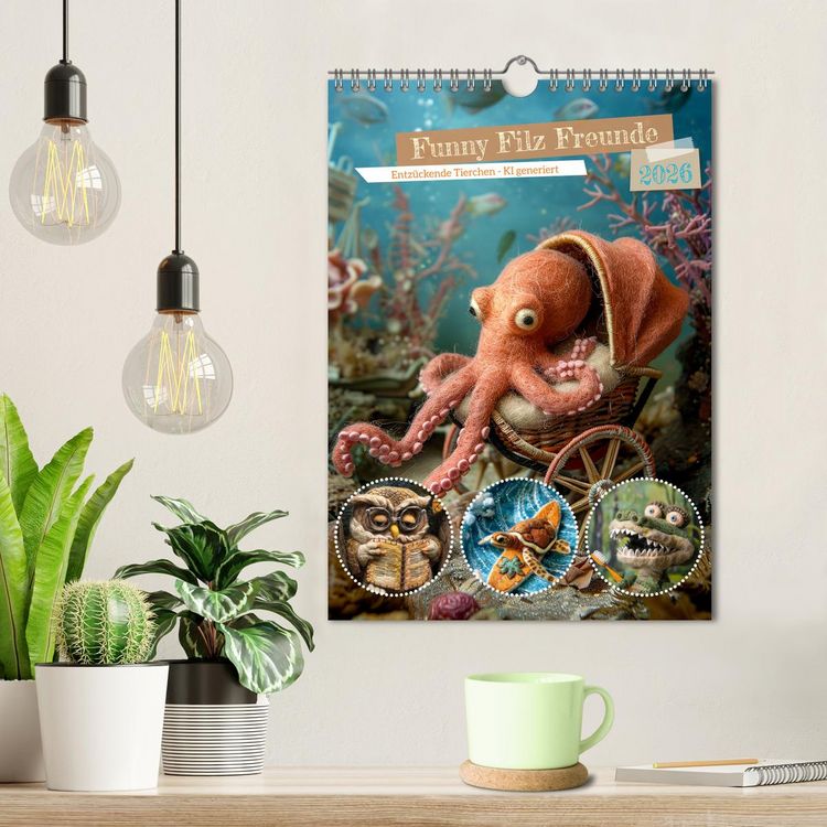 Produktbild: Funny Filz Freunde (Wandkalender 2026 DIN A4 hoch), CALVENDO Monatskalender