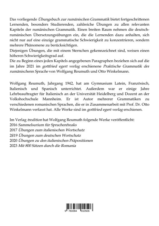 Produktbild: &Uuml;bungsbuch zur rum&auml;nischen Grammatik